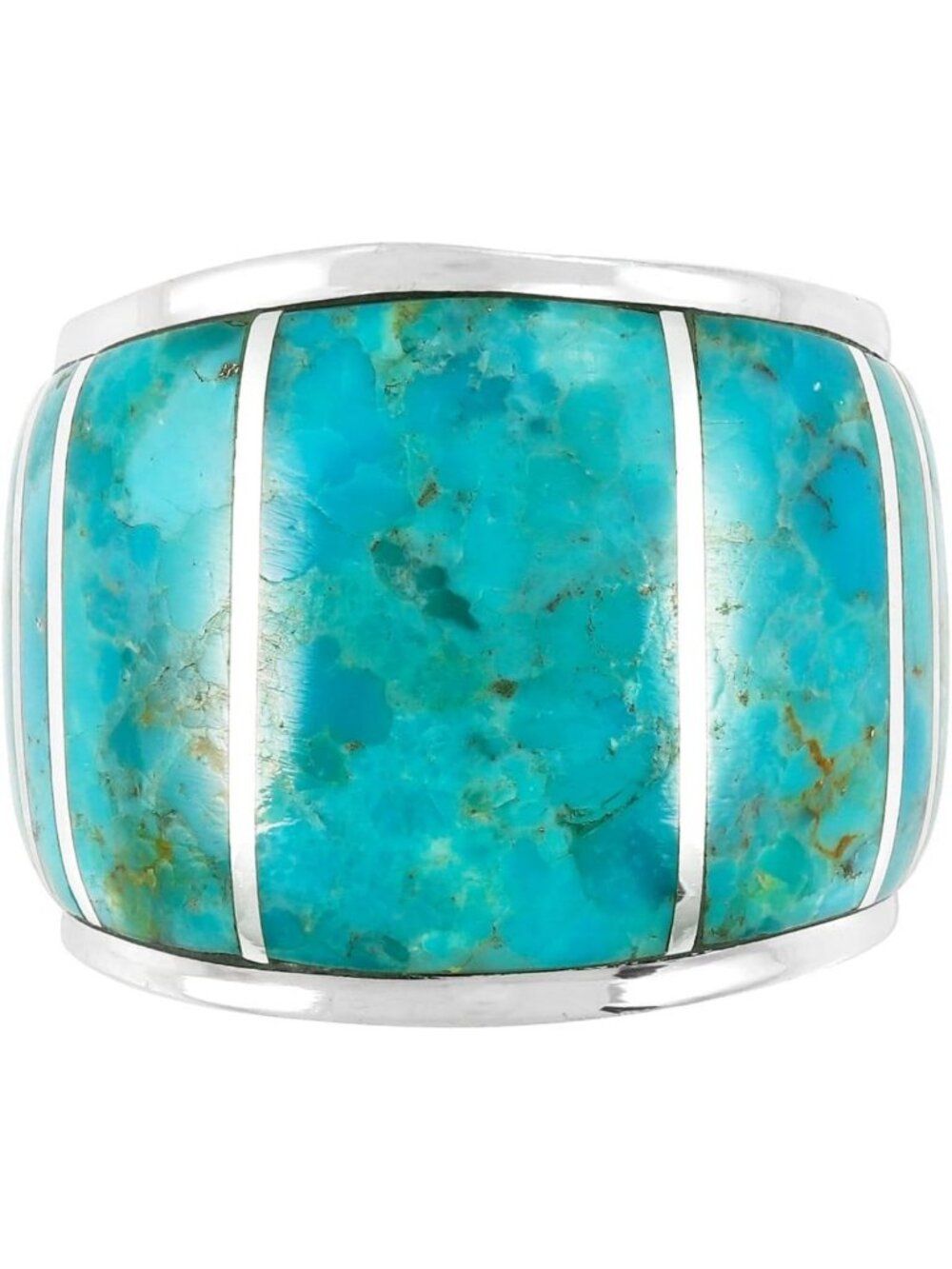Turquoise Wide Statement Ring in Sterling Silver with Genuine Gemstones - Select